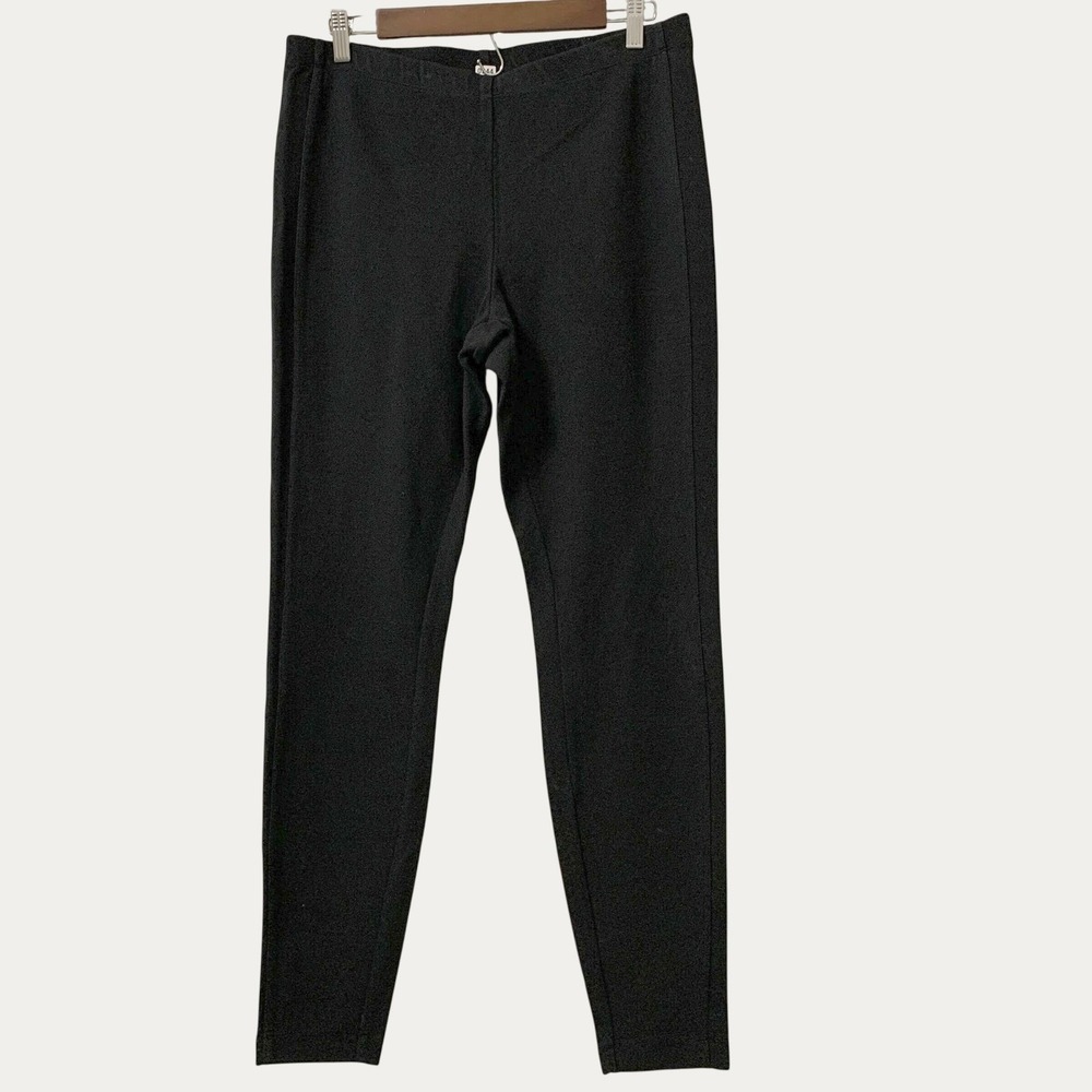 J. Jill Ponte Leggings Women M Tall Black Mid Rise Stretch Knit Slim Pants